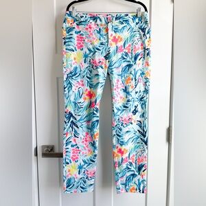 LILLY PULITZER Serene Blue Tippy Top Kelly Skinny Ankle Pants Size 10